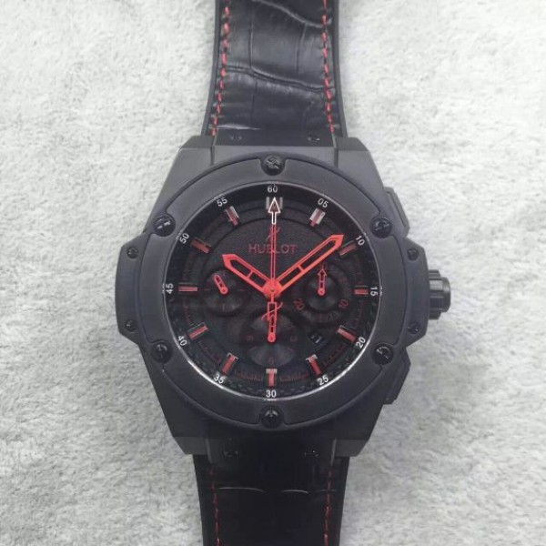 Hublot Big Bang King Power 48mm PVD Black Dial Red Hands Gummy Strap A7750